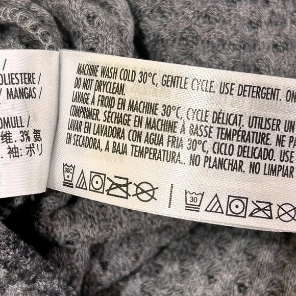 Disneyland Gray Waffle Knit Long Sleeve Silver Bling Sequin Top - Picture 8 of 8